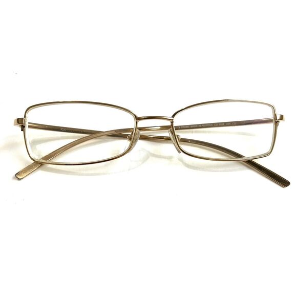 Vintage Dior Slim Rectangle Eyeglasses Gold